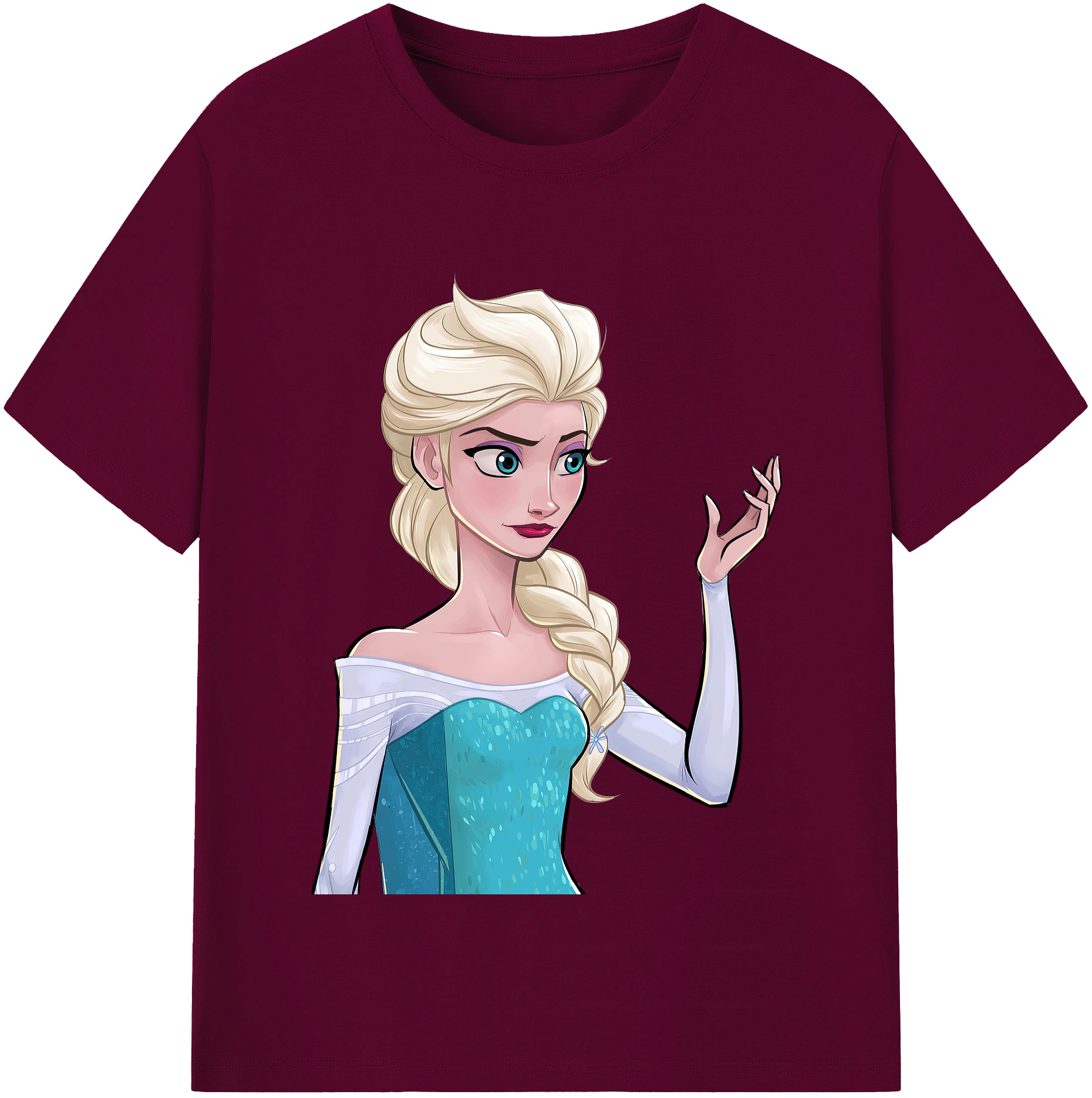 （画像用） アナと雪の女王 アンナ エルサ Frozen Anna Elsa レディースカジュアルプリントTシャツ（綿100％）